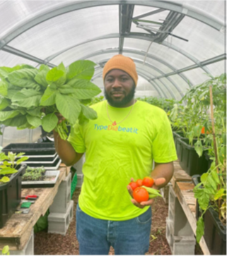 Program Coordinator Steven Palacio on harvest day
